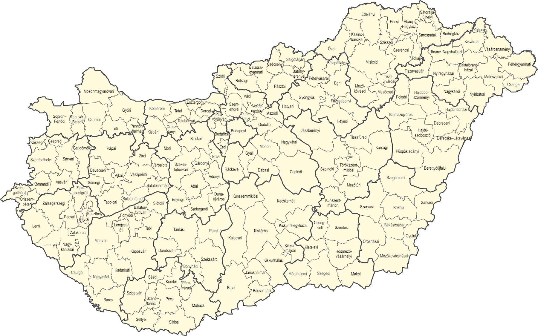 magyarország kistérségei térkép Központi Statisztikai Hivatal magyarország kistérségei térkép