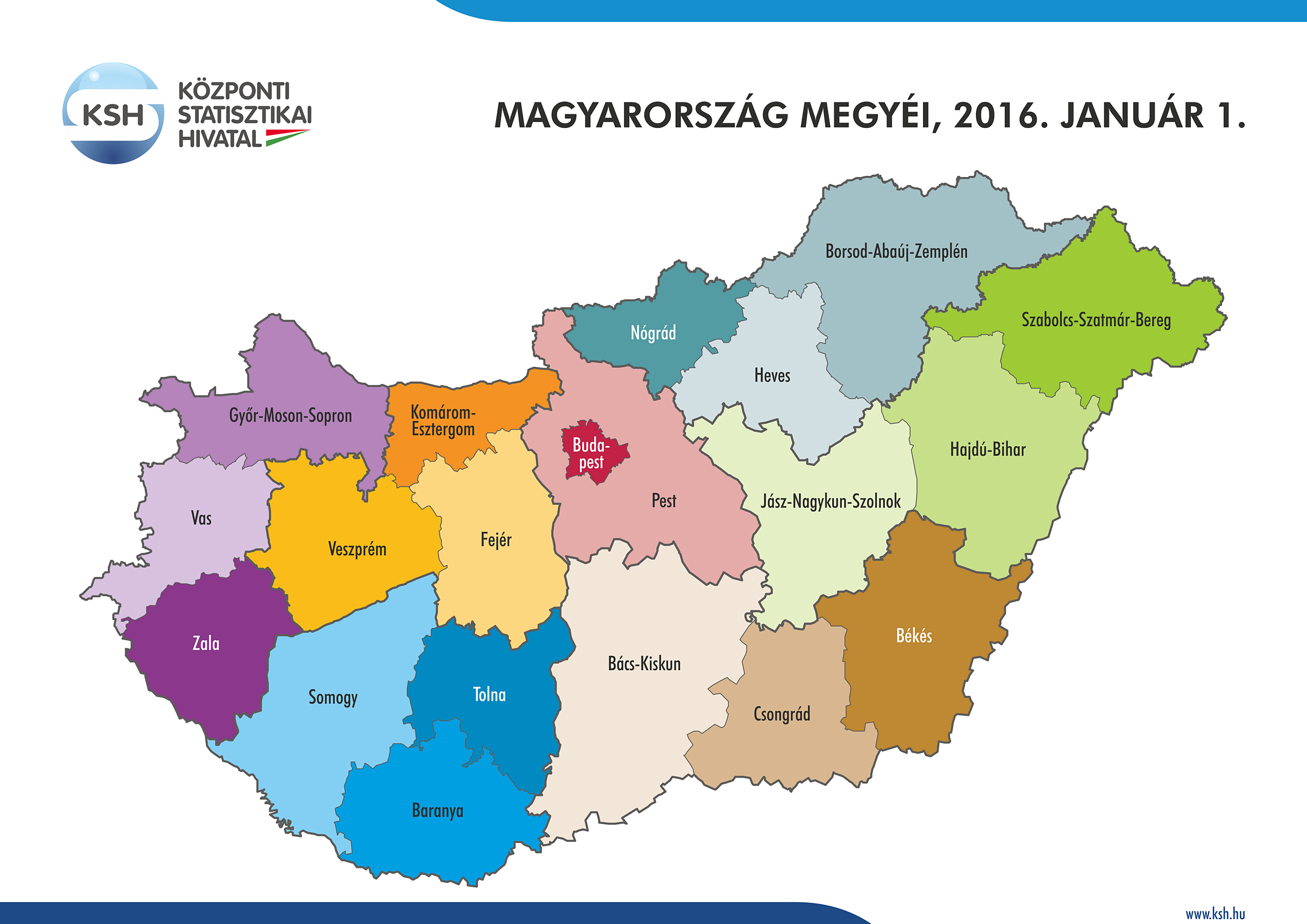 térkép magyarország megyékkel Központi Statisztikai Hivatal térkép magyarország megyékkel