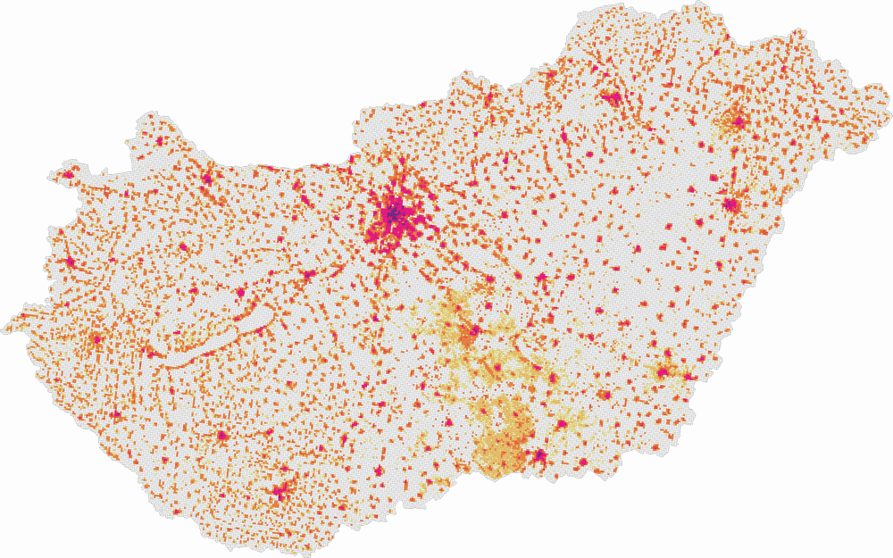 Dwelling stock per 1 km², 2011