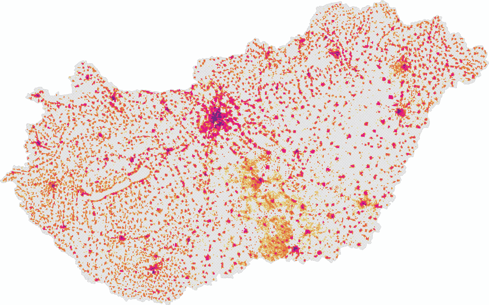 1 km²-re jutó lakónépesség, 2011