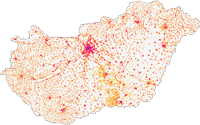 Dwelling stock per 1 km²