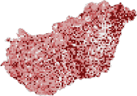 Annual working unit in the agriculture per grid, 2010
