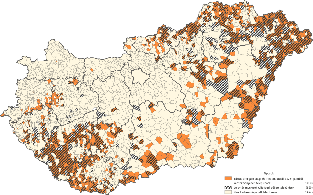 Kedvezményezett települések a 105/2015. (IV.23.) Korm. rendelet alapján