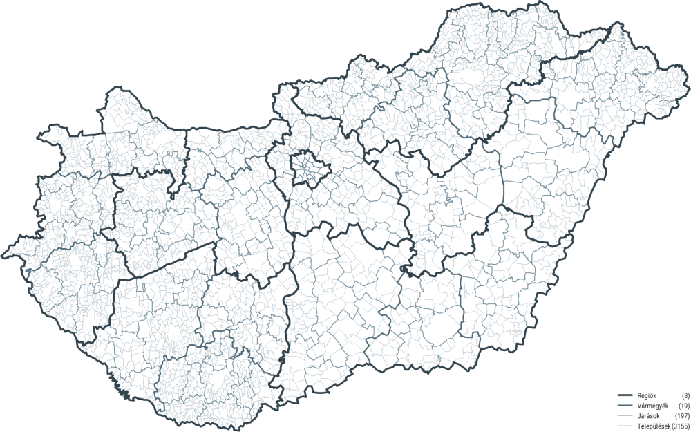 Magyarország közigazgatási területbeosztása, 2019. január 1.