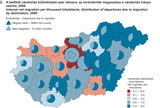 Internal net migration per thousand inhabitants, distribution of departures due to migration by destination, 2006