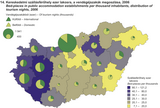 Bed-places in public accommodation establishments per thousand inhabitants, distribution of tourism nights, 2006
