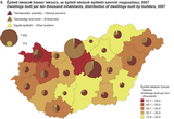 Dwellings built per ten thousand inhabitants, distribution of dwellings built by builders, 2007