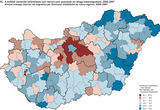 Annual average internal net migration per thousand inhabitants by micro-regions, 2000&ndash;2007