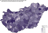 Retail shops per ten thousand inhabitants by micro-regions, 2007