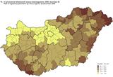 A nyilvántartott álláskeresők aránya kistérségenként, 2008. december 20., %