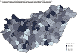 A szennyvízcsatorna-hálózatba bekapcsolt lakások aránya kistérségenként, 2008. december 31., %
