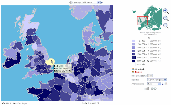 interaktív európa térkép Központi Statisztikai Hivatal interaktív európa térkép